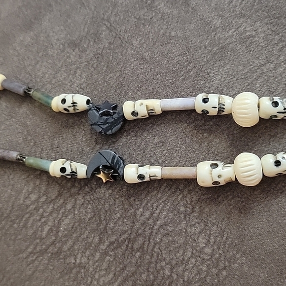 ARTISAN carved bone jasper moon goddess earth primitive Lavalier Necklace - Picture 5 of 11